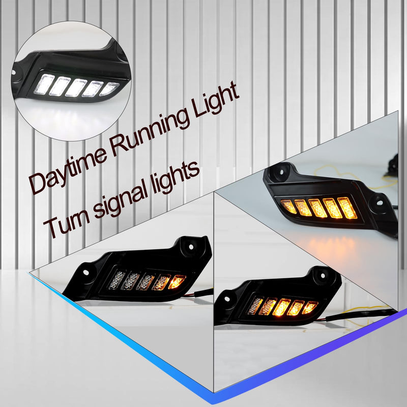 Full LED Front Side Marker Headlight Kit for Toyota Tacoma 2012-2015, Function as Dynamic Sequential Turn Signal Lights，Daytime Running light Kit (12-15) 12-15