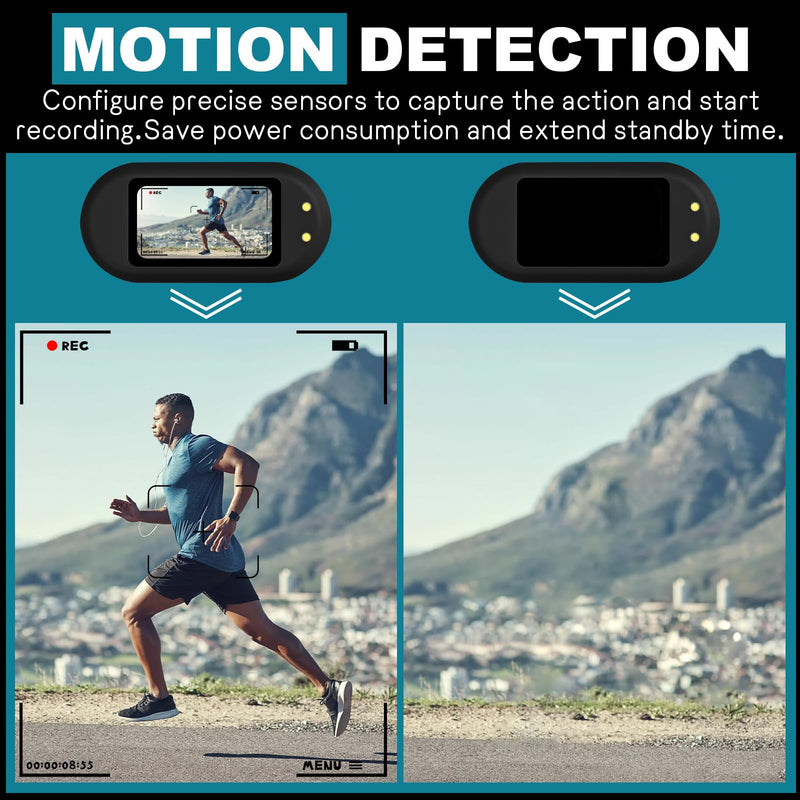 Mini Body Camera, 1080p Wearable Thumb Size Cam with Charging Case, Pet Camera, POV Cam with Motion Detection, Photo Shooting, Video Recording for Cat, Dog, Sport, Waterproof, Black