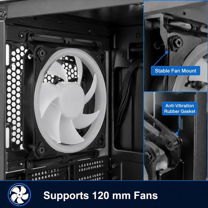 PC Radiating Fan Holder with Vibration Damping Base (120MM Set) | Fan holder with vibration damping pad base helps mount compatible PC case fans and reduce contact vibration For 120mm Fan Set
