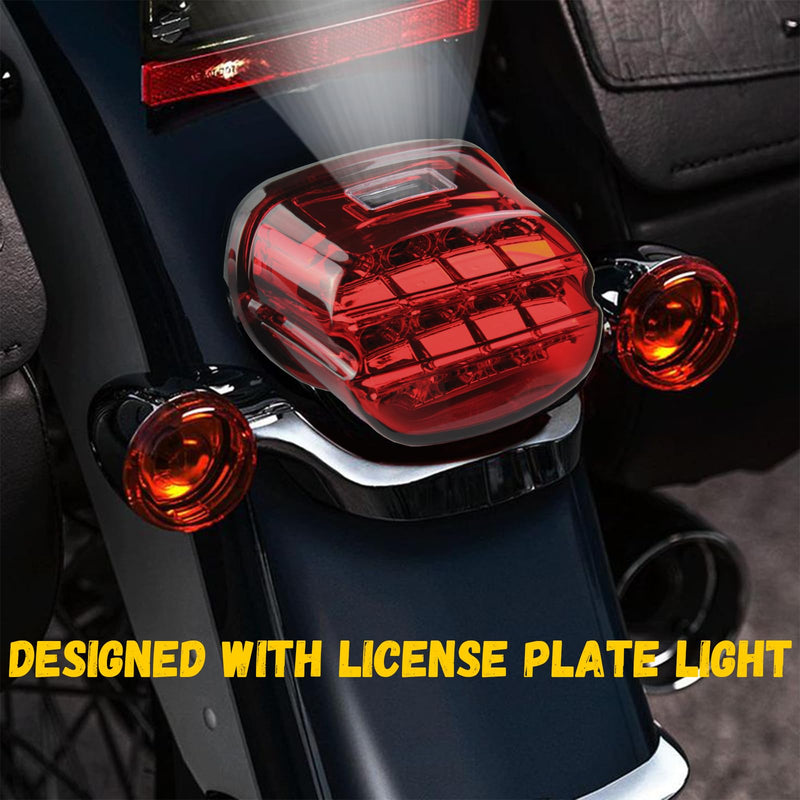 Red Strobing LED Tail Light Upgrade HD Tail Lights Assemblies for Harley Dyna Road King Electra Glide Street Bob Touring, Harley Davidson Parts, LED Lights for Motorcycles（Red） Red