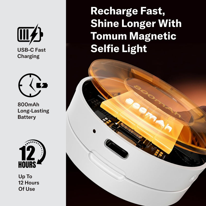 Magnetic Phone Selfie Light - Ring Lights Mirror Phone Attachment | Compatible for iPhone MagSafe Android with Magnetic Ring - Portable LED Fill Light for Selfies Camera Photo Video Recording 1 Pack