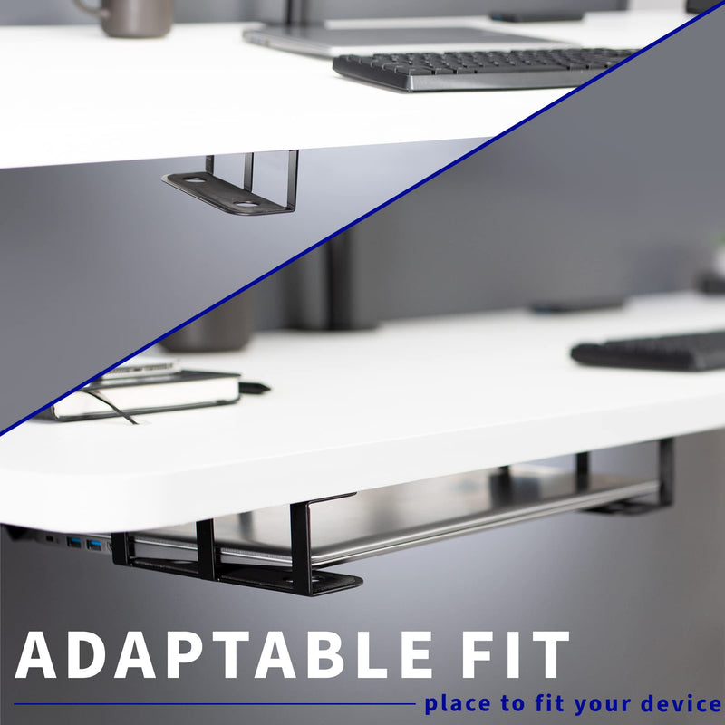 VIVO Universal Under Desk Laptop Storage Mount, Tablet Mounting Brackets, Under Table Hidden Docking Station Holder, Multimedia Device Bracket, 3 Parts, Mount-UDLS1