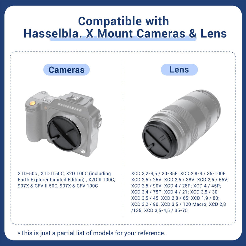 JJC Body Cap Cover & Rear Lens Cap for Hasselblad X Mount Camera XCD Lens | for Hasselblad X1D-50c X1D II 50C X2D 100C 907X & CFV 50C Camera with 35-100mm f/2.8-4 E, XCD 20-35mm f/3.2-4.5 E Lens Body Cap and Rear Lens Cap
