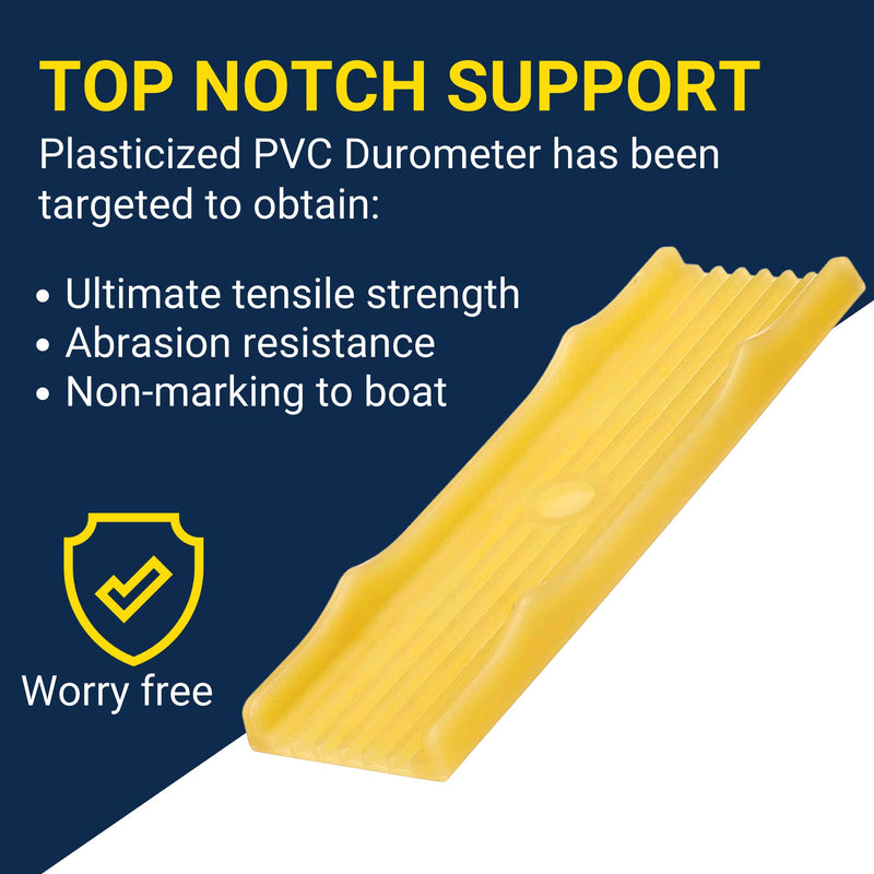 Tie Down Yellow PVC Keel Pad – 15" x 3.5" Boat Hull Protector for Trailers – Non-Marking, Flexible Cushion Pad – Mounts Easily to Cross Members – Made in USA Amber