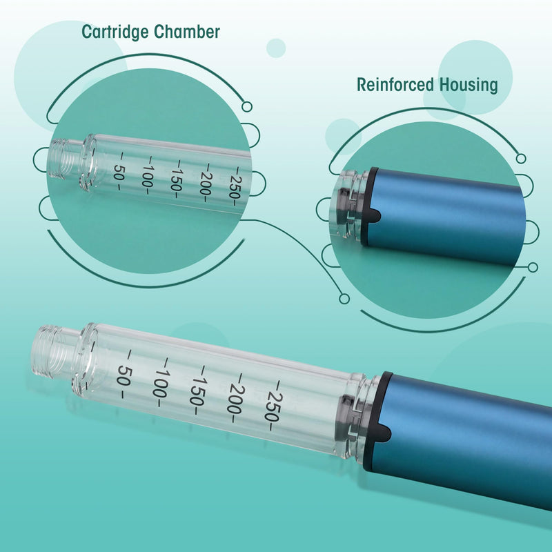 60 Unit Reusable Pen Injector Device with Adjustable Dose Dial Compatible,Clear Scale Design and Protect Case