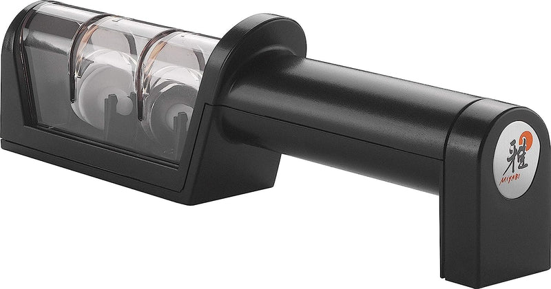 ZWILLING MIYABI Knife Sharpener, Ceramic & Diamond Discs, Matte Black