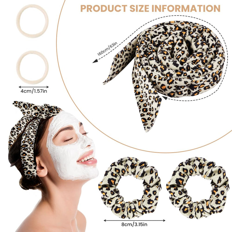 Heatless Curlers Headband, 5PCS No Heat Hair-Curlers and Rollers, Soft Sleep Overnight Hair-Curls Set, heatless Curling Gift Kit for Women Long and Short Wave hair (Leopard Print) 5PCS Leopard Print