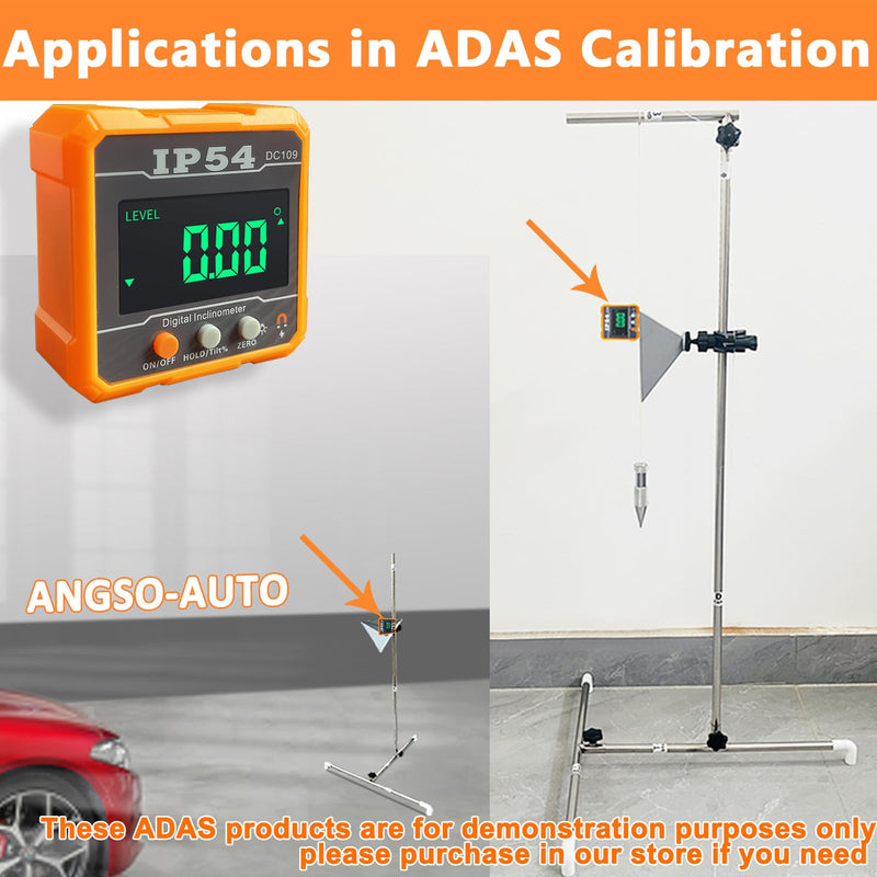 Digital Angle Magnetic Protractor,4 of 90° Measuring Range Mini Digital Level with Backlight Carpenter Tools IP54 Waterproof Inclinometer for ADAS Calibration Auto Angle Measurement