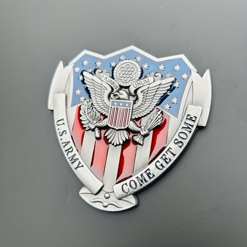 US Army Veteran Metal Car Emblem 3D Decals Shield Shape with Eagle, Enamel American Flag, 3M Adhesive, Car Medal Gift for Veterans and Military Supporters (US Army) US Army