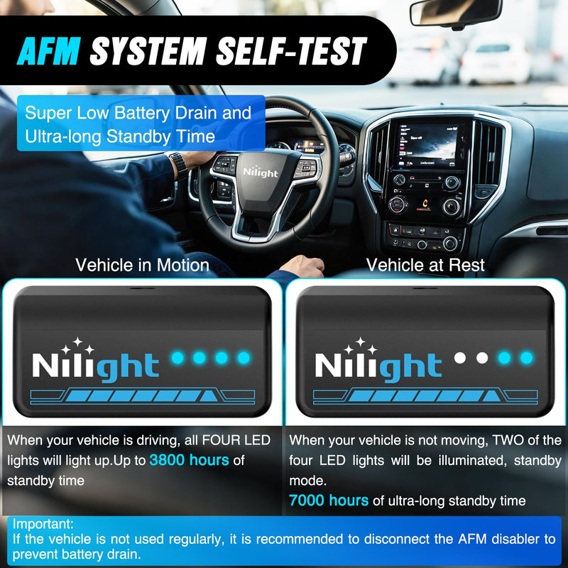 Nilight AFM Disabler Active Fuel Management Delete AFM/DFM Disabler for 5.3 Silverado Chevy 2010-2018 GMC Sierra Yukon Tahoe Avalanche Cadillac Escalade V6 & V8 Engine 3.6L 5.3L 6.0L 6.2L Vehicle Blue