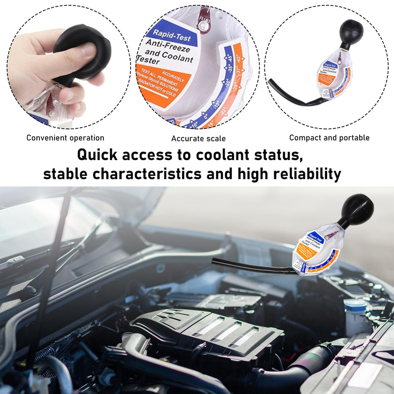 Coolant Tester Accessory, Automotive Professional Antifreeze Densitometer Freezing Testing Tool, Universal Coolant Hydrometer Tester for Winter and Summer, Car Accessories