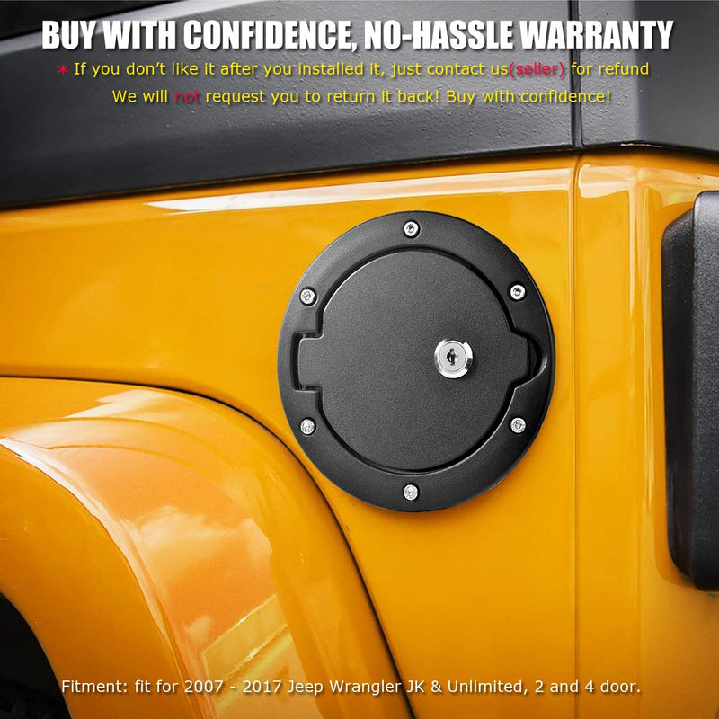 Fuel Filler Door Locking Gas Tank Cap Cover for Jeep Wrangler Accessories 2007-2018 JK Unlimited Rubicon Sahara for JK 2007-2018