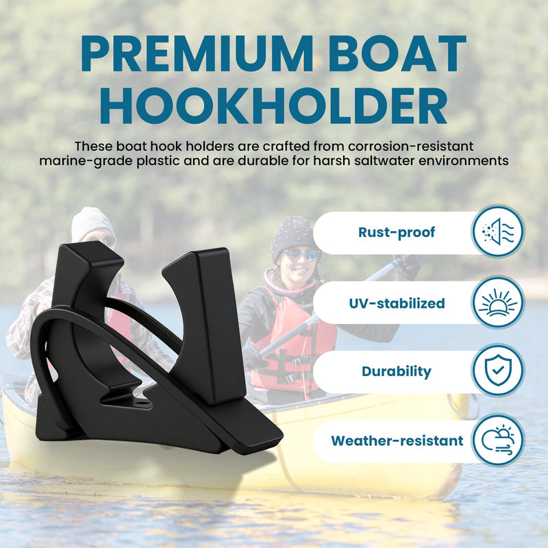 6 Pack Boat Hook Holder Replacement, Rubber Quick-Release Marine Clips, Fits Oars, Push Anchor Poles, Gaffs & Tools (3/4" to 2" Dia.), Spring Strap for SOF-LOC Style Mounts
