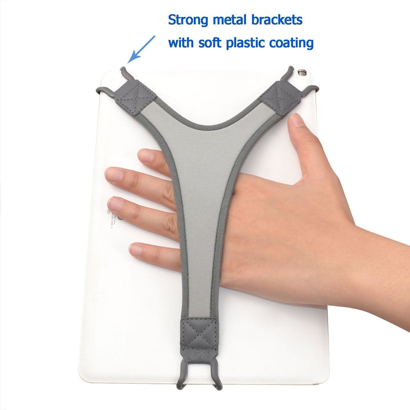 TFY Security Hand Strap Holder Finger Grip for Tablets -Compatible with iPad Air/iPad Pro 9.7Inch / Galaxy Tab 10.1Inch / Tab 4 10.1Inch / Tab Pro 10.1Inch / Tab S 10.5 (Grey) Grey