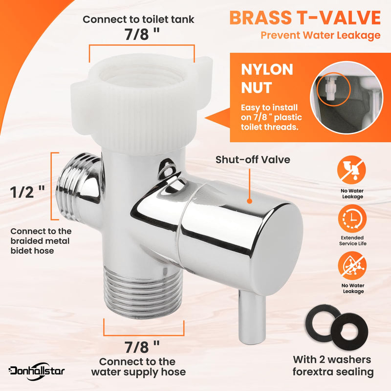 Handheld Muslim Bidet Sprayer for Toilet,Adjustable Premium Stainless Steel Muslim Shower Toilet Sprayer Set for Toilet Bathroom Wall or Toilet Mount for Feminine Wash