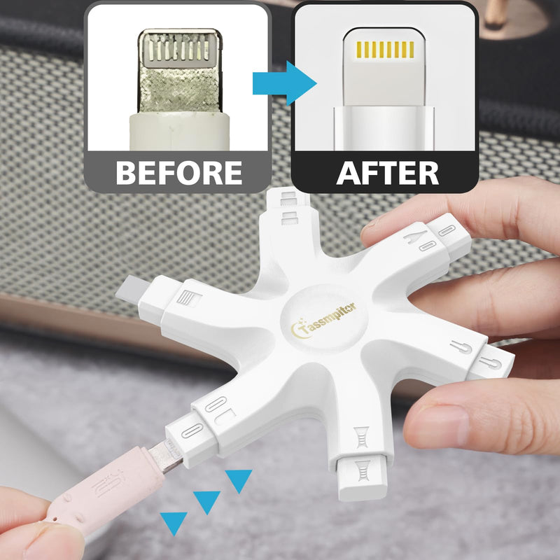 for iPhone Cleaning Kit Port Cleaner, Repair and Restore Tool for iPad Pro Watch Cell Phone Charging Port, Lightning Charger Cables Speaker Airpod Cleaning Putty Dust for All Devices Snow White