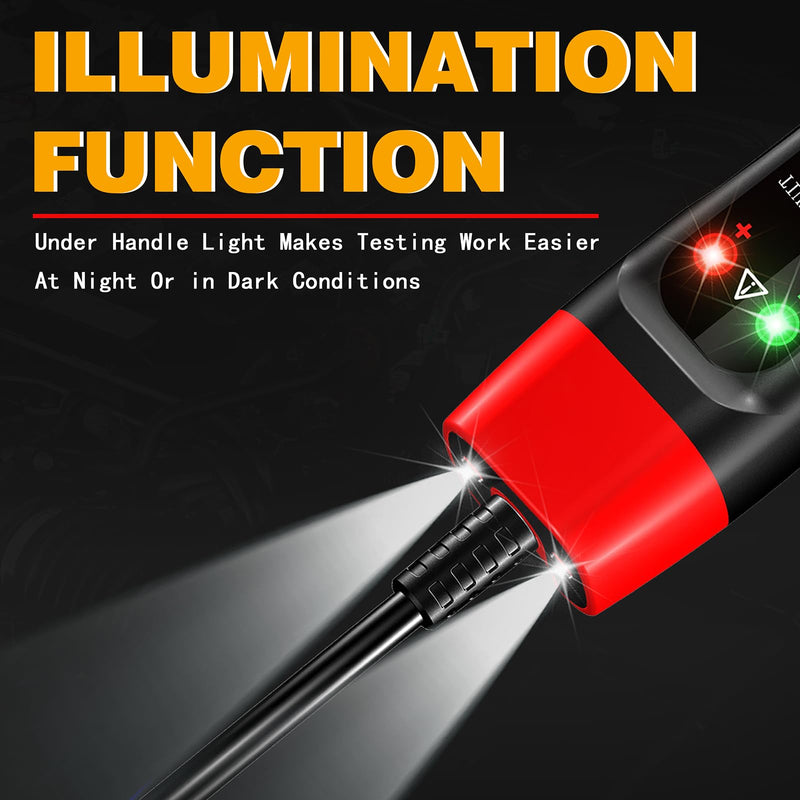 Automotive Test Light 4-75V DC LCD Digital Voltage Tester with Buzzer Sound, Auto Circuit Tester with Voltmeter, Electric Test Probe Pen for Car Battery Polarity Continuity Fuses