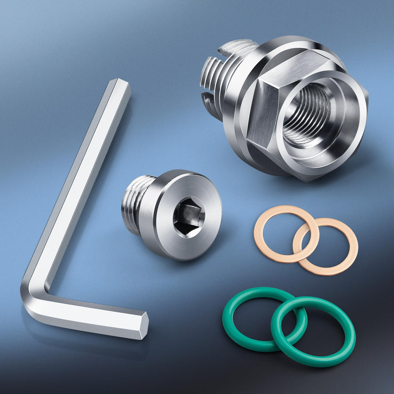 M14.1-1.5 x 15mm Oversize Piggyback Oil Drain Plug, Stainless Steel Self Tapping Oil Pan Thread Repair Kit M14.1-1.5 x 15mm