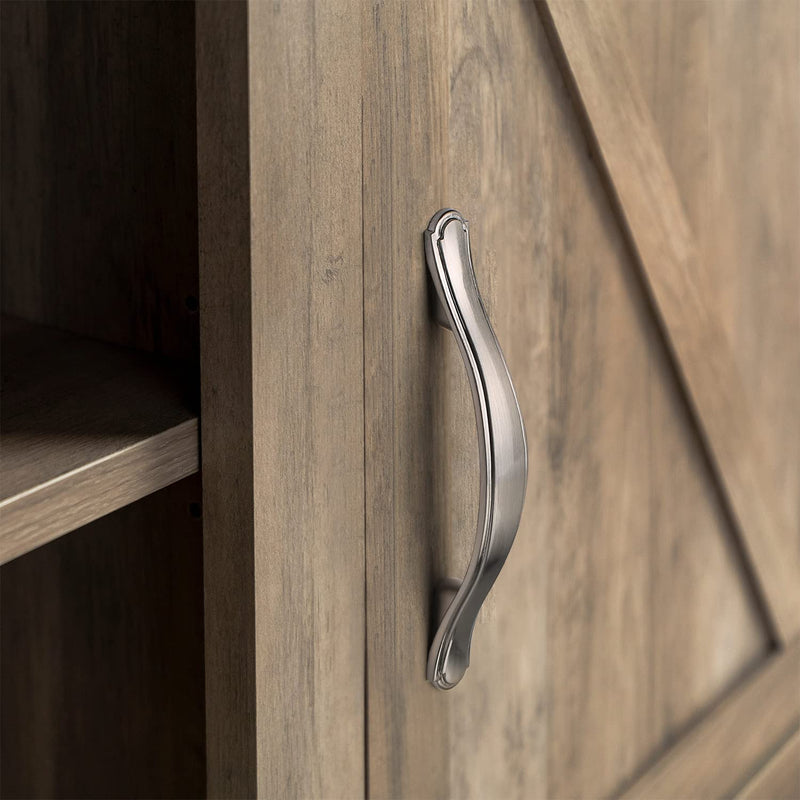 Alzassbg 10 Pack Brushed Satin Nickel Cabinet Pulls, 3 Inch(76mm) Hole Centers Cabinet Handles Arch Kitchen Hardware for Cabinets and Drawer AL3028SN Traditional - Brushed Satin Nickel 3" Hole Center
