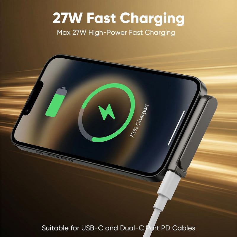 Adapter for Lighting Male to USB-C Female 27W Fast Charging | Foldable Phone Holder, 480 Mbps Data Transfer, 90-Degree Angle, Premium Aluminum Alloy, for iPhone/Samsung Lightning male to USB-C female