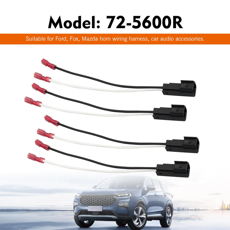 4PCS 72-5600 Ford Speaker Harness, Car Door Speaker Cable Plug Adapter Replacement Parts, Compatible with Ford Lincoln Mercury GMC Vehicles (Black)