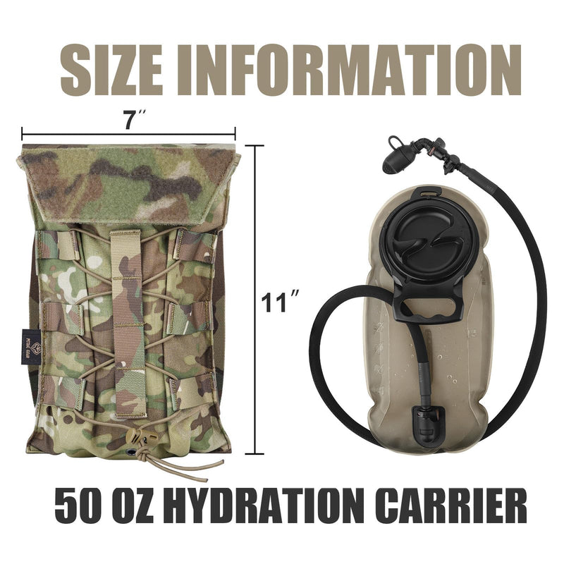 PETAC GEAR 1.5L / 3L Tactical Hydration Pack，Molle Carrier Pouch for 50 oz /100 oz Hydration Bladder Daypack Water Backpack. MC 1.5L combination set