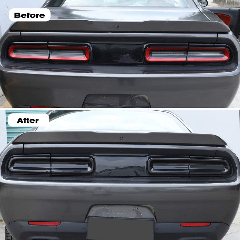 JeCar Smoked Tail Light Covers Rear Light Guards Exterior Accessories Compatible with Dodge Challenger 2015-2023 for Challenger 2015+