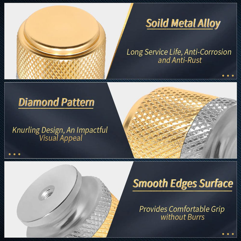 25pcs Knurled Cabinet Knobs, Kitchen Drawer Pulls Decorative Knobs for cabinets and Drawers, Knurled Cabinet Hardware - Grey & Gold 25 Gray