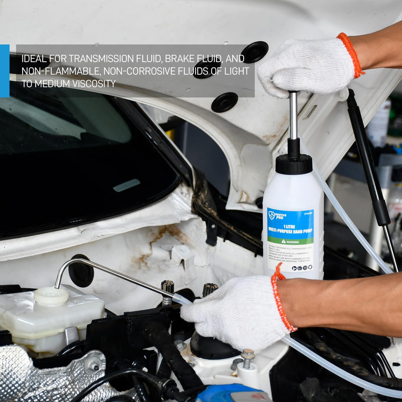 1.05 Quart / 1 Liter Multi-Purpose Oil Pump, Hand Fluid Transfer Pump for Engine, Transmission and Gear Oils, Precision Fluid Dispensing in Tight Spaces