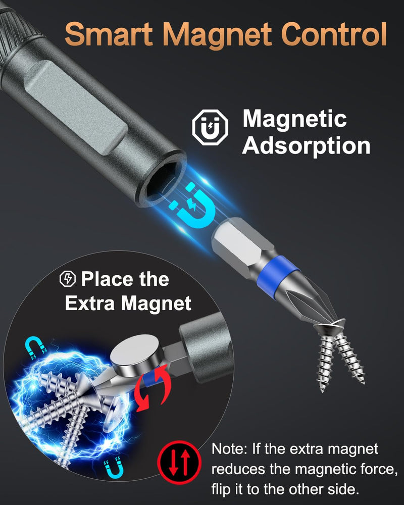 74 in 1 Magnetic Screwdriver Set, Multi Bit Ratchet Screwdriver Set with Detachable Handle, Repair Tool Kit for Furniture, Precision Electrical Appliance, Bicycle, Ring Doorbell, DIY, Watch 74 IN 1