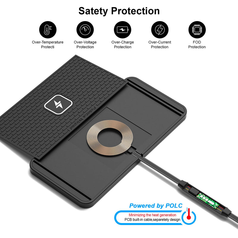 25W Wireless Charger Car Fast Wireless Charging Pad DIY Wireless Phone Charger Mat Compatible with iPhone 17/16(25W)/15/14/13/12(7.5W) (P21)