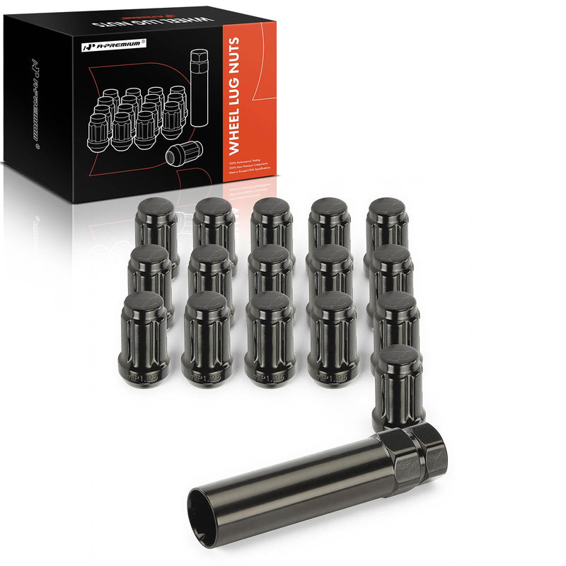 A-Premium 16-PC M12 x 1.25 Wheel Lug Nut w/Socket Key For Arctic Cat Vehicles - Kawasaki Mule Teryx & Yamaha Viking Wolverine Yxz1000R - Front & Rear