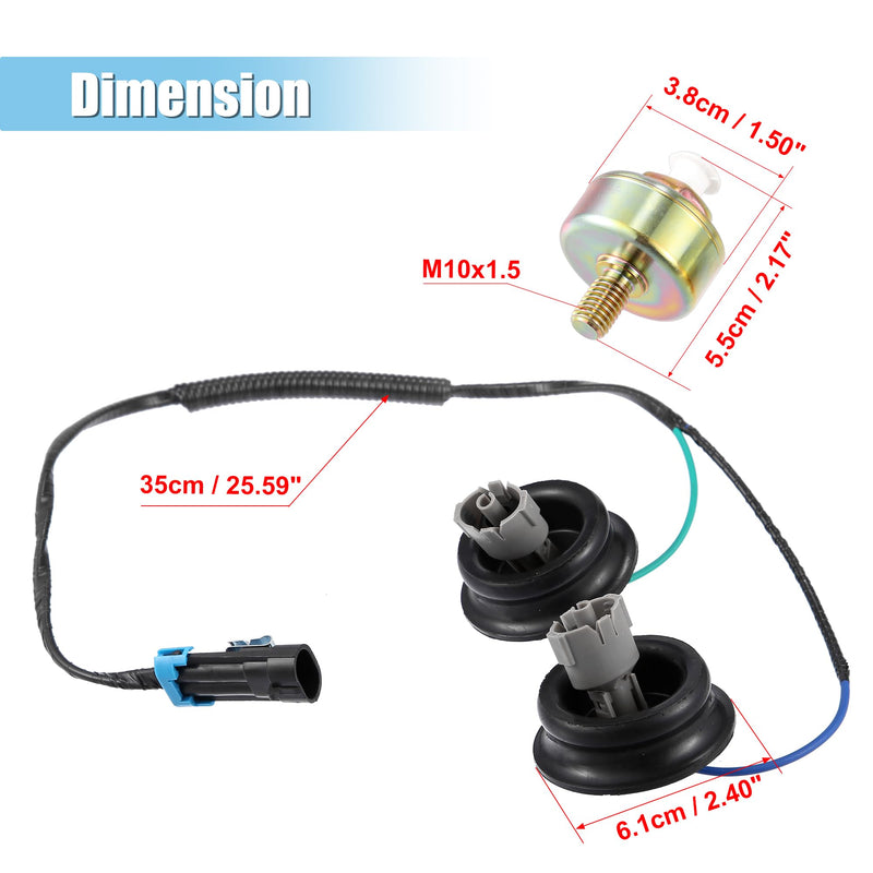 X AUTOHAUX 12589867 Dual Knock Sensors with Wiring Harness Kit for Chevy Silverado1500 2500 Tahoe Express Suburban for GMC Savana Sierra for Cadillac 4.8 5.3 6.0L 10456603