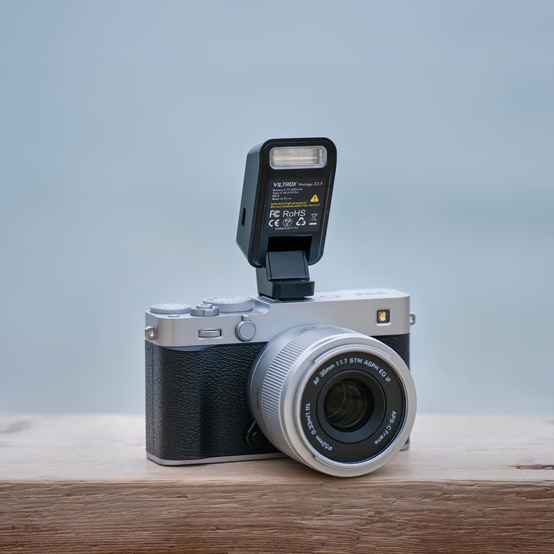 VILTROX Retro Mini TTL Flash for Fujifilm, Foldable Pocket On-Camera Speedlite, 28mm Wide Coverage, 10Ws Compact Lightweight Flashes, USB-C Rechargeable Flash (Z2-F)