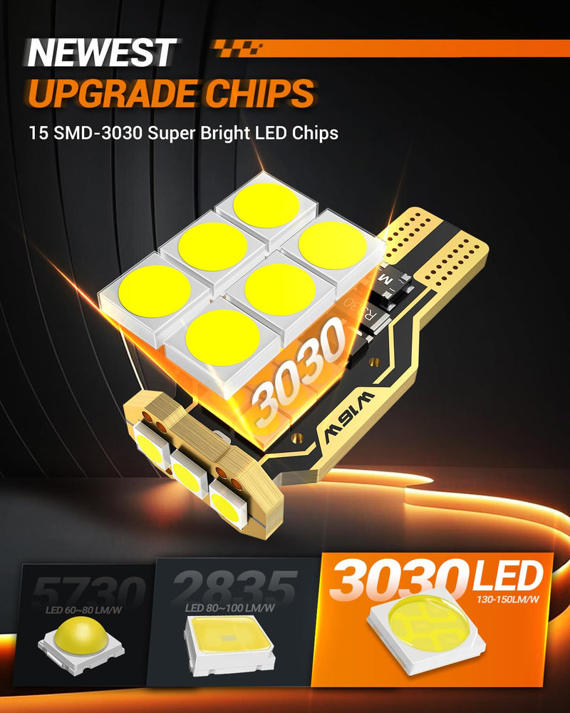 SEALIGHT 921 LED Bulb Reverse Light 500% Super Bright T15 Reverse Light Bulb 3030-SMD Chipsets Canbus Error Free 906 W16W 922 912 921 LED Bulb for Backup Lights, 6000K White Pack of 2 921-White 921/912/W16W