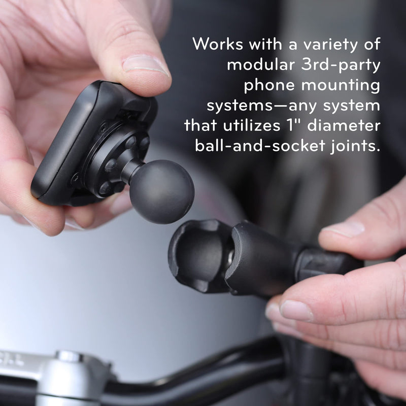 Peak Design Mobile Ball Mount Adapter, Locking, Non-Charging, SlimLink Mounting Technology, Push Button Release, Works with 1" Ball-and-Socket Phone Mount for Car, Truck, Motorcycle, Boat and More