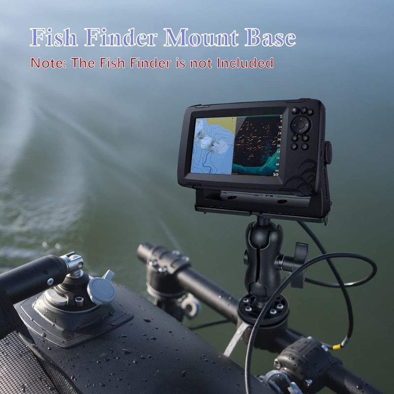 Fish Finder Mount Base, Universal 360° Rotation Ball-Mount Fish Finder Bracket, Nylon & Stainless Steel Electronic Holder for Marine Boat Kayak Pontoon Canoe Helix Garmin, 4*Srews, 4*Nuts