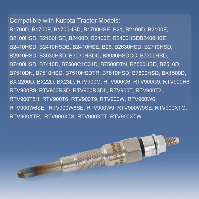 16851-65510 Glow Plug 3PCS Compatible with Kubota D662 D722 D782 D902 D905 D1005 D1105 V1505 V1305 Z482 RTV900 RTV1100 Engine, Replace 16851-65512