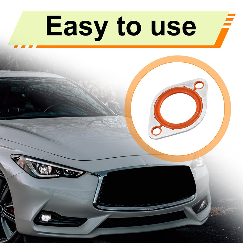 Thermostat Water Neck Housing Gasket, Silicone Thermostat Engine Coolant Water Neck Replacement with 1/8" Aluminum Carrier Compatible with SBC BBC 265 283 305 327 350 383 396 400 427 454 472 500