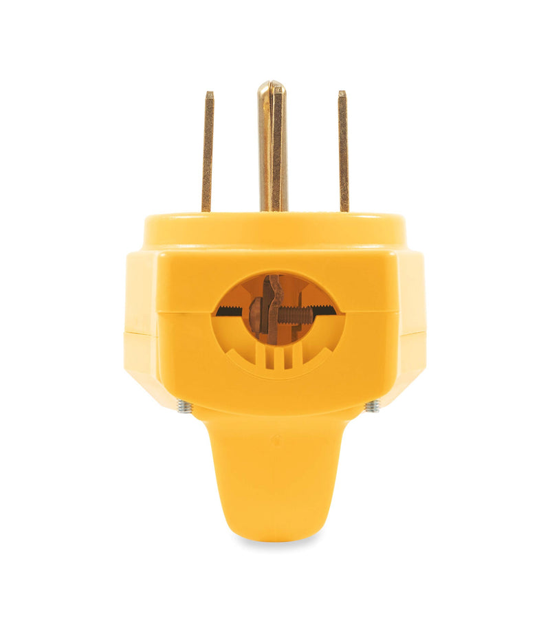Camco Power Grip Camper/RV Replacement Plug - Attach 50 Amp Plug to Existing RV Extension Cord - Features 50 Amp RV Plug (NEMA 14-50P) & Ergonomic Designed Handle - Rated 125-250V/12,500W (55255)