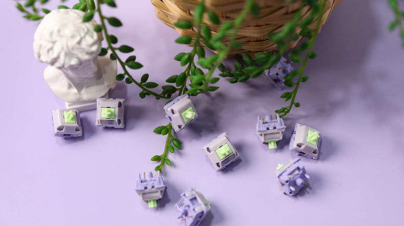 EPOMAKER Wisteria V2 Linear 38gf Keyboard Switches Set, with Light Diffuser, Pre-lubed, 5 Pin Creamy Switch, 35 Pieces for Mechanical Gaming Keyboards