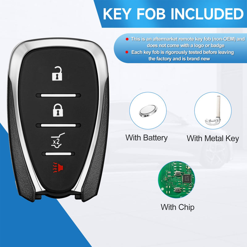 Smart Key Fob Replacement fits for Chevy Traverse 2018-2025 Trailblazer 2021-2025 Blazer 2019 2020 2021 2022 2023 2024 2025 Car Keyless Entry Remote HYQ4EA HYQ4ES 433 MHZ ID46