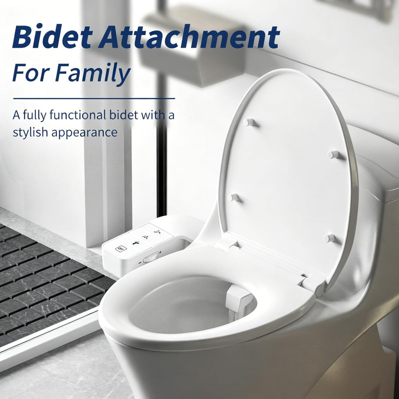 Bidet Attachment for Toilet, Retractable Self Cleaning Cold Water Bidets for Existing Toilets, Bidet Toilet Seat Attachment with Pressure Controls, Bidet Attachment for Frontal & Rear Wash, White