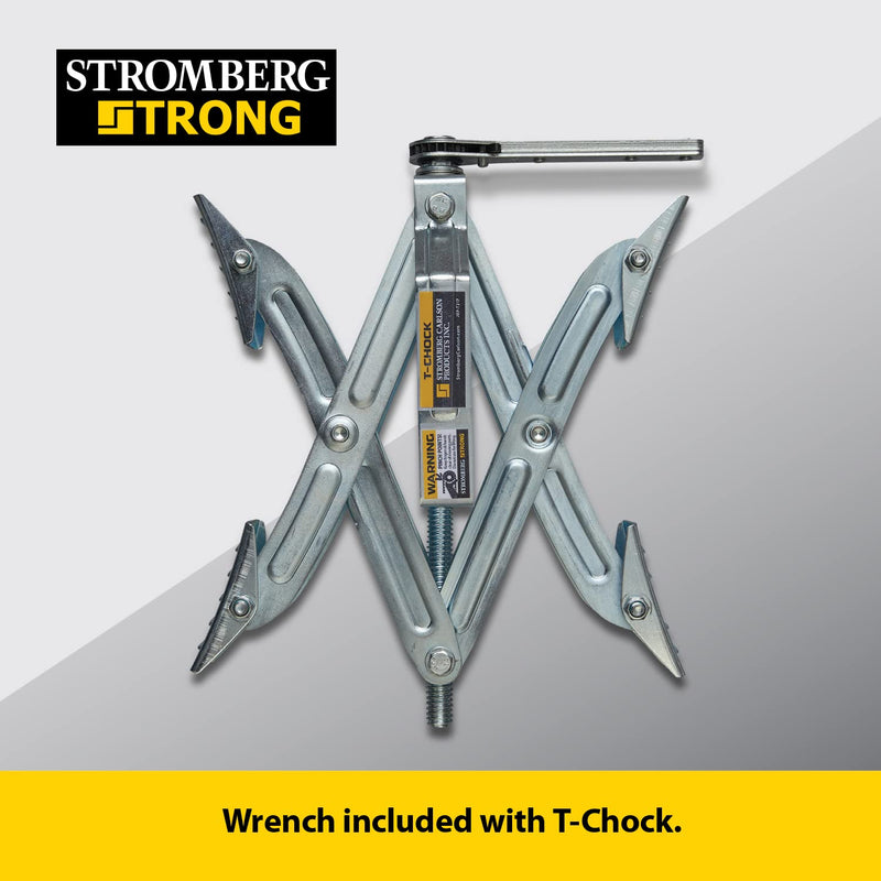 Stromberg Carlson JBP-T217.2 Tandem Axle T-Chock - Heavy Duty RV Wheel Chocks & Tire Stabilizers - Camper Wheel Chock Scissor Stabilizers for RVs, Trailers, and Campers- Fits Tires 2"-17" Apart 2-Pack