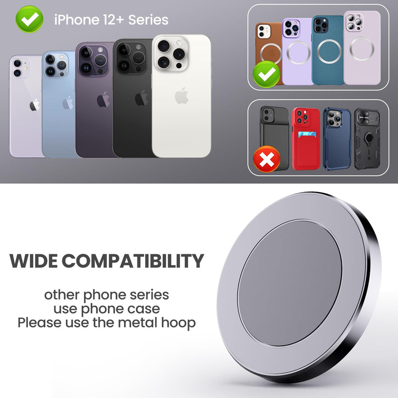 Stable Magnetic Phone Mount for Dodge RAM 2013-2018 Truck 1500 2500 3500 2019+ Truck 1500 Classic Metallic Cell Phone Holder for Car Dash