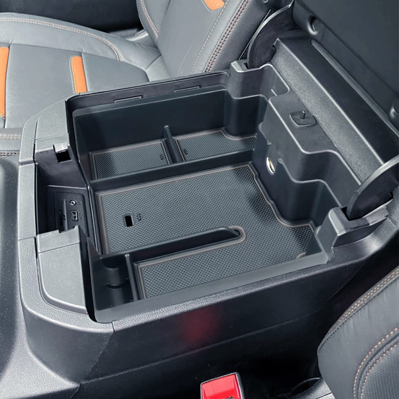  [AUSTRALIA] - Full Size Center Console Organizer Tray Compatible with 2019-2022 Chevy Silverado/GMC Sierra 1500 and 2020-2022 2023 Silverado/Sierra 2500HD 3500HD Accessories -Full Console w/Bucket Seats ONLY, Black