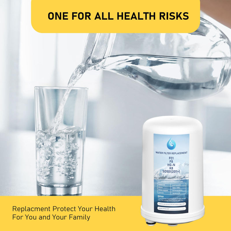 HG-N FC1 F8 Water Filter Replacement Compatible with Enagic Leveluk F8 and HG-N Filters for K8 and SD501 (2011+), JRIV Machine Machines, 1 Pack