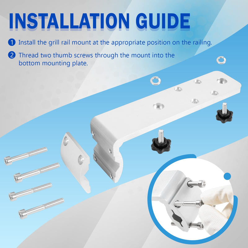 Bonbo 58182 Replacement for Any Kuma BBQ Grill Inboard/Outboard Marine Rail Mount Grill Bracket Kit