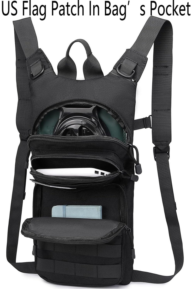 ATBP Insulated Water Hydration Pack Bag with 3L TPU Bladder Tactical Molle Hydration Backpack for Hiking Cycling Running Black