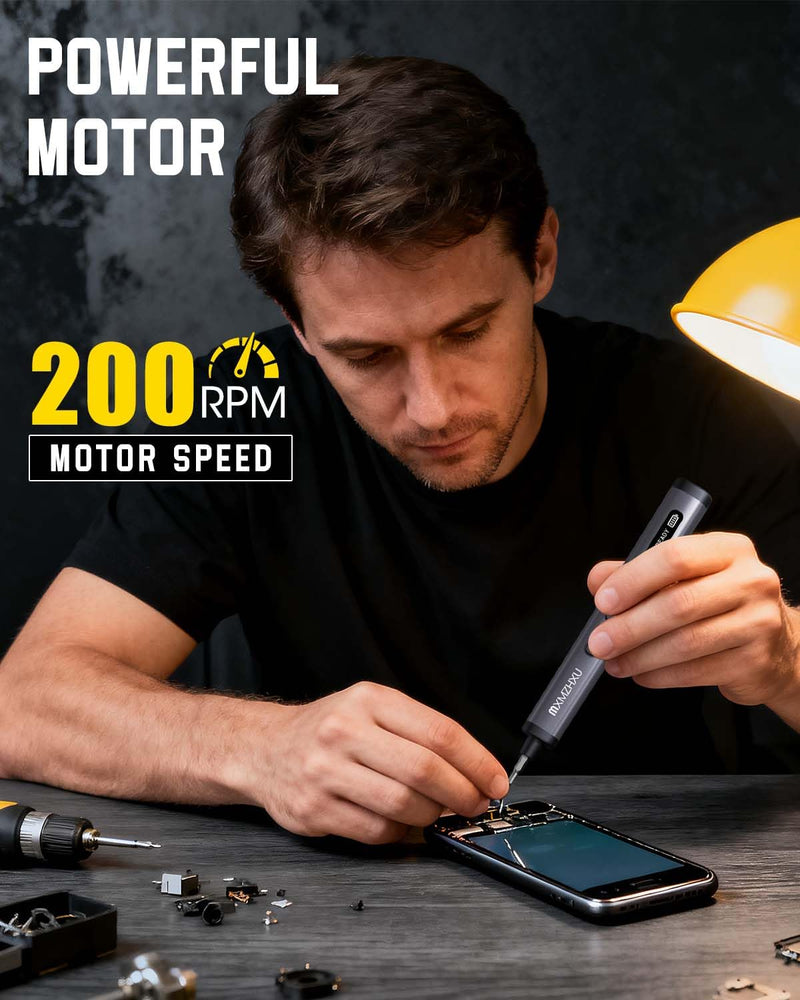 3.7V Mini Electric Screwdriver 78-in-1, Max 0.5N.m,Precision Screwdriver Set with 72 Magnetic Bits,5/32" Hex, Magnetic Storage, Repair Tool Kit forElectronics Computer, Phone, Glasses, Watch